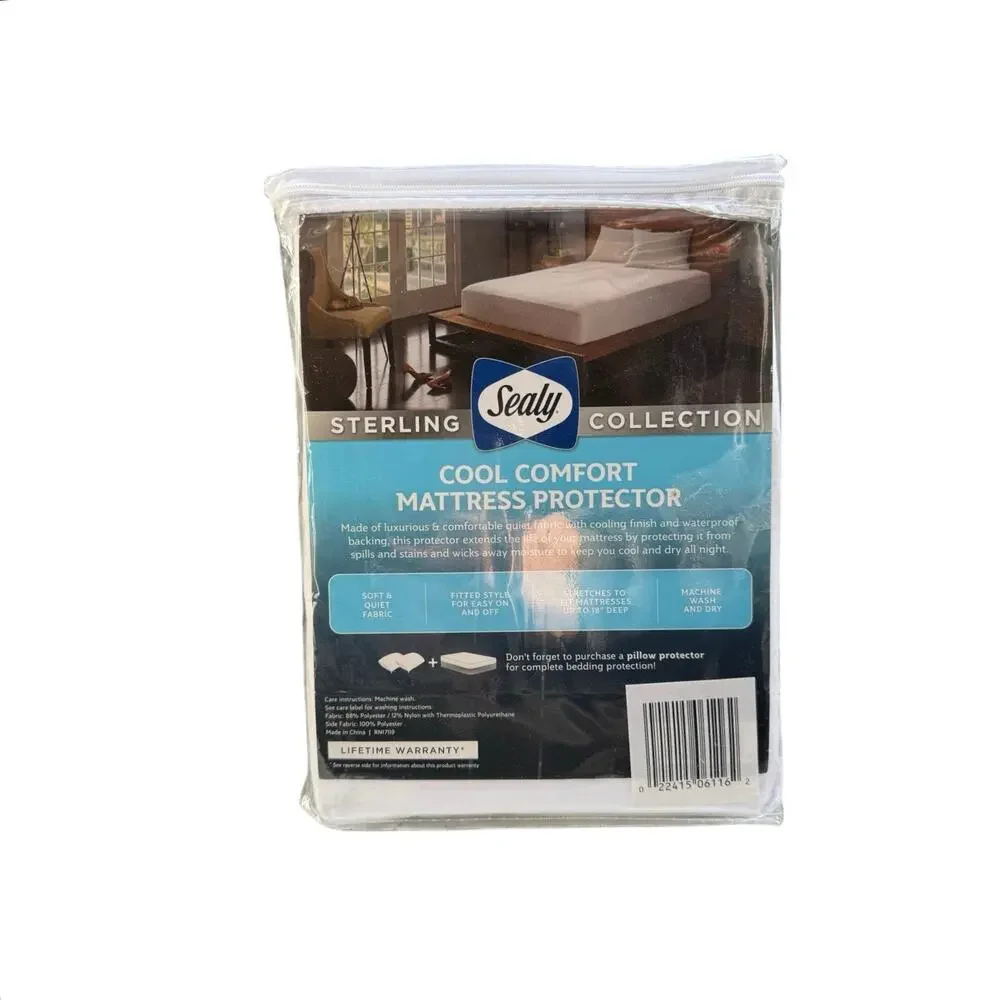 Sealy Sterling Collection Cool Comfort King Fitted Mattress Protector White